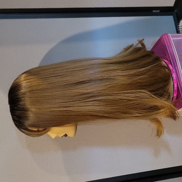 Long Light Brown Wig with Bangs and Flipped Ends - Picture 4 of 6